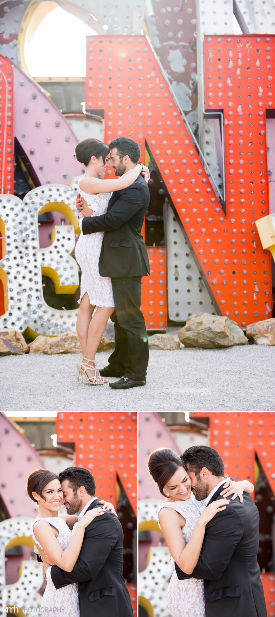 Neon Museum + Downtown Las Vegas Engagement Photography | KMH Photography