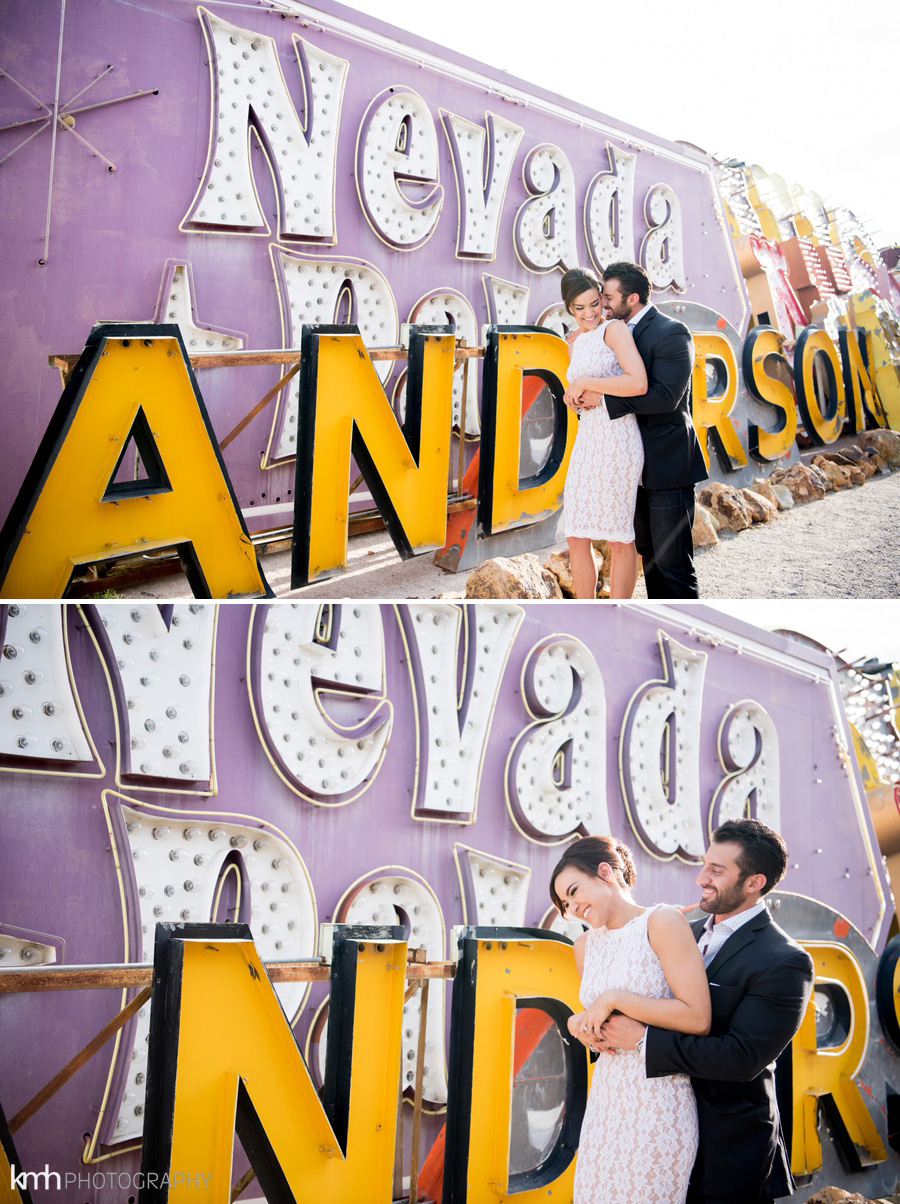 Neon Museum + Downtown Las Vegas Engagement Photography | KMH Photography