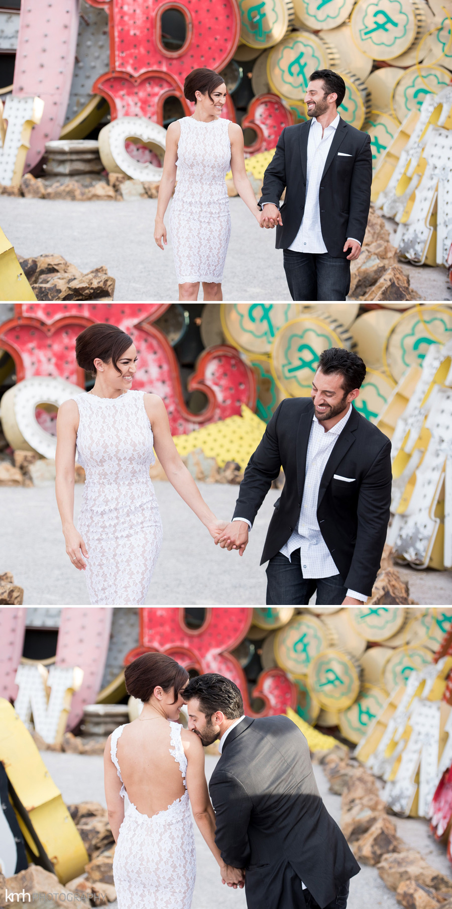 Neon Museum + Downtown Las Vegas Engagement Photography | KMH Photography