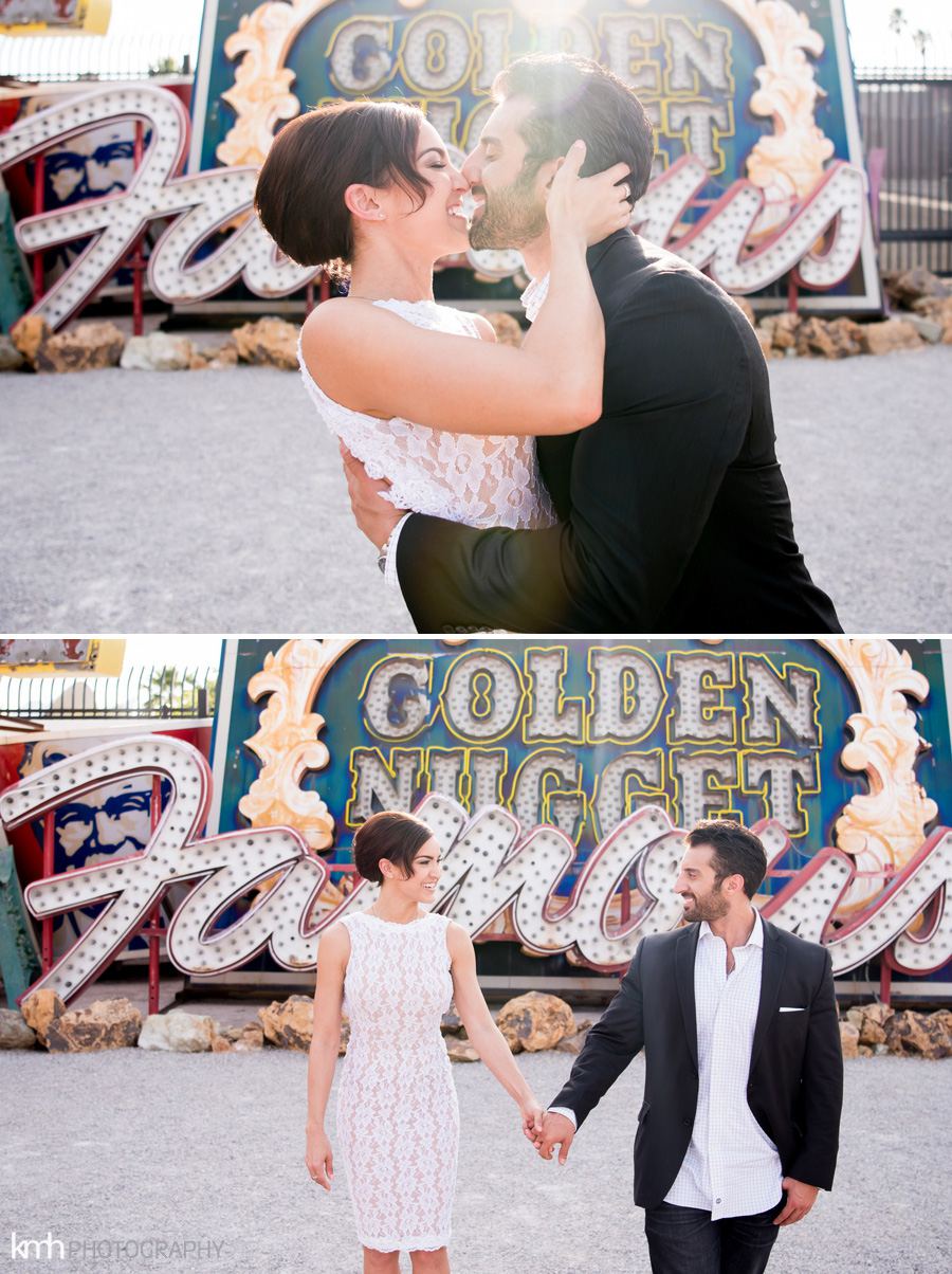 Neon Museum + Downtown Las Vegas Engagement Photography | KMH Photography