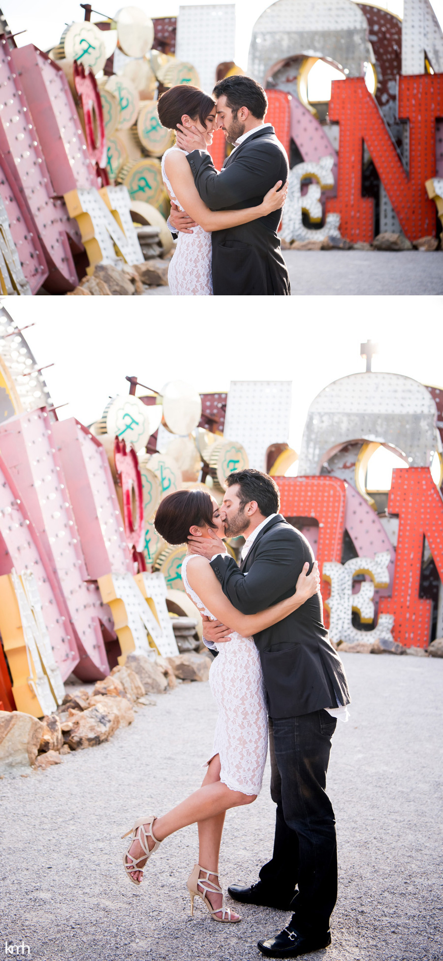 Neon Museum + Downtown Las Vegas Engagement Photography | KMH Photography