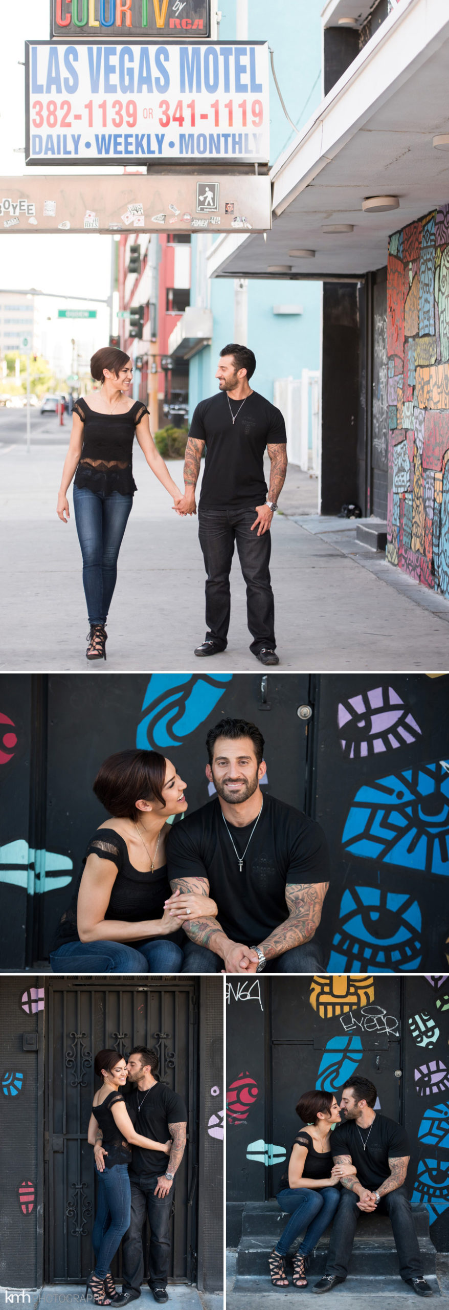 Neon Museum + Downtown Las Vegas Engagement Photography | KMH Photography