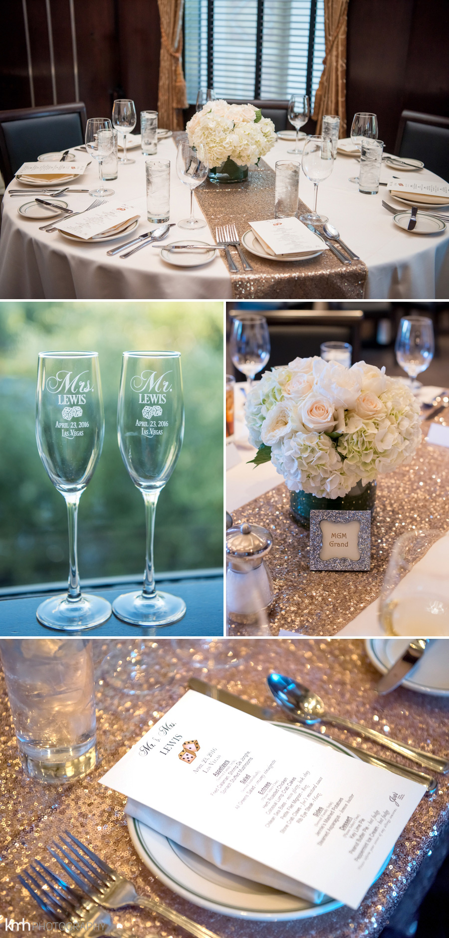 Las Vegas Strip Wedding | Mandalay Bay & Joe's Stone Crab at Caesars Palace | KMH Photography, Las Vegas Wedding Photographer