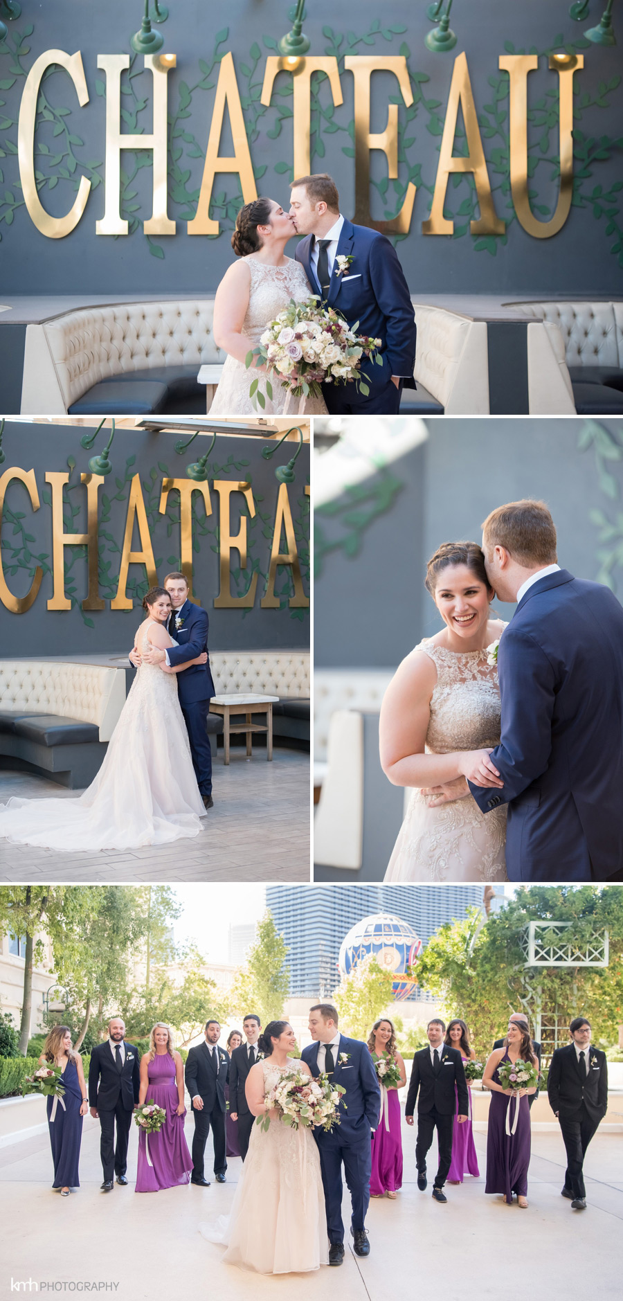Elegant Rooftop Wedding at Chateau Nightclub at Paris Las Vegas | KMH Photography, Las Vegas Wedding Photographer
