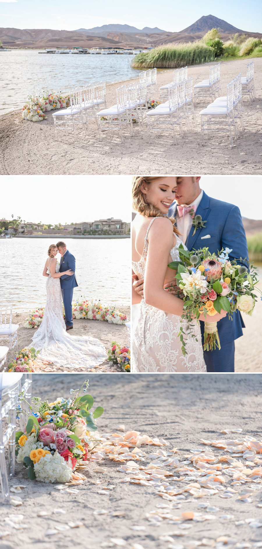 Lakeside Watercolor Wedding Inspiration | Kristen Marie Weddings + Portraits | Southshore Lake Club at Lake Las Vegas