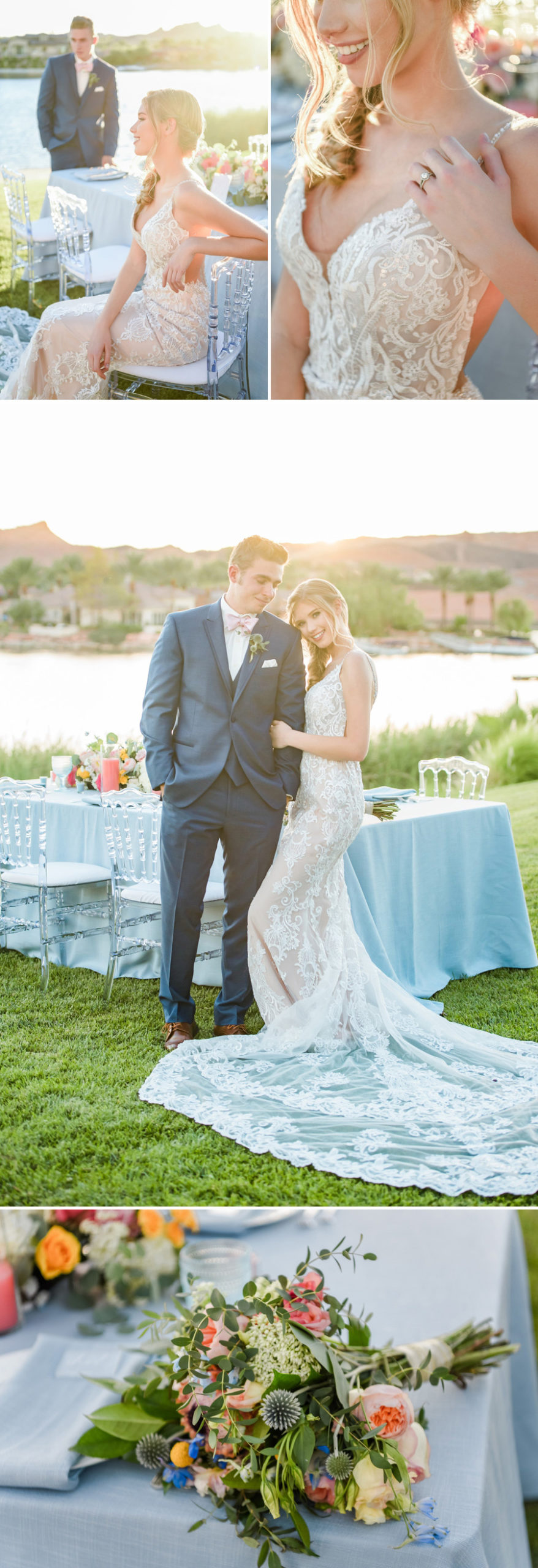 Lakeside Watercolor Wedding Inspiration | Kristen Marie Weddings + Portraits | Southshore Lake Club at Lake Las Vegas