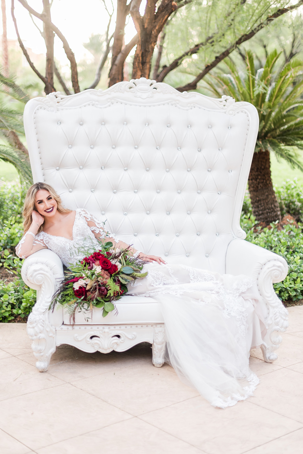Festive Sunny Winter Wedding Inspiration | JW Marriott Las Vegas Wedding | Kristen Marie Weddings + Portraits
