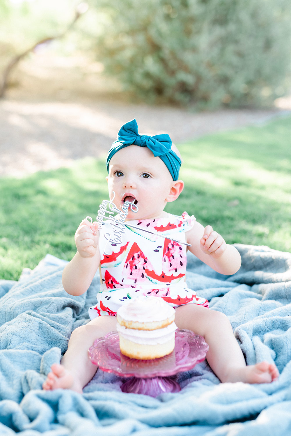 1 Year Old Cake Smash Photoshoot | Kristen Marie Weddings + Portraits, Las Vegas Family Photographer